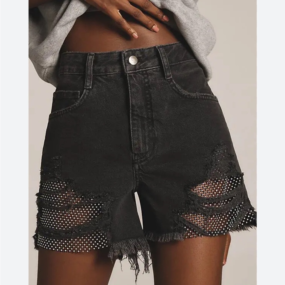 Pilcro Party Shorts Vintage Style Destroyed Denim Sparkle NEW Women’s 25